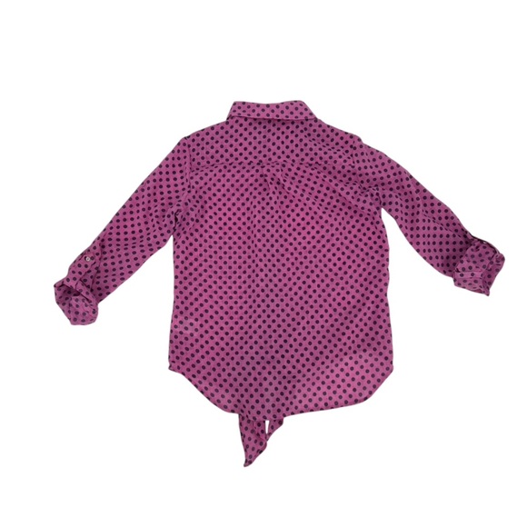 Kut from the Kloth Pink Blue Polka Dot Long Sleeve Blouse Size Small Women’s - Picture 3 of 5